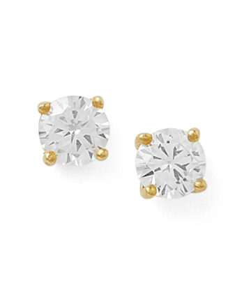 White Rosette Gold Stud