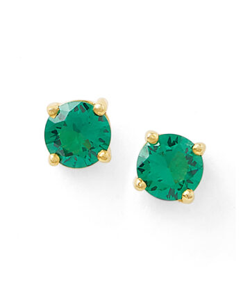 Green Rosette Gold Stud