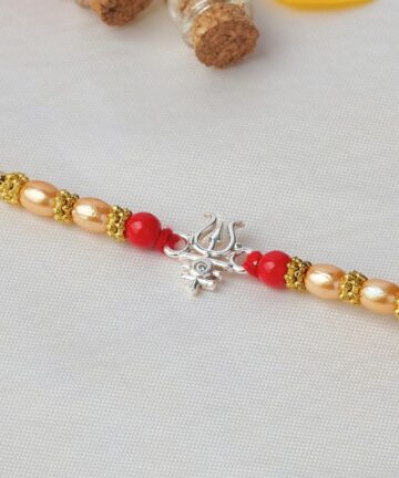 Trishul Pure Silver Rakhi