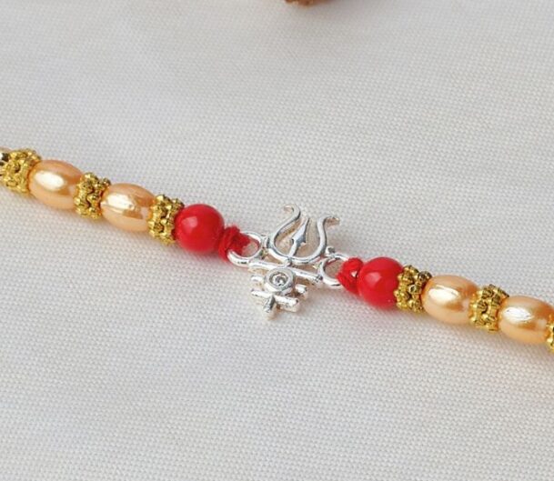 Trishul Pure Silver Rakhi