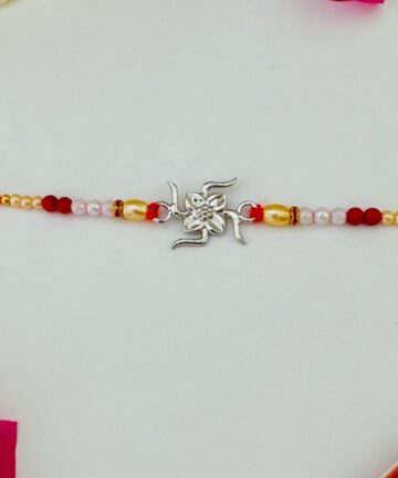 Swastik Silver Rakhi