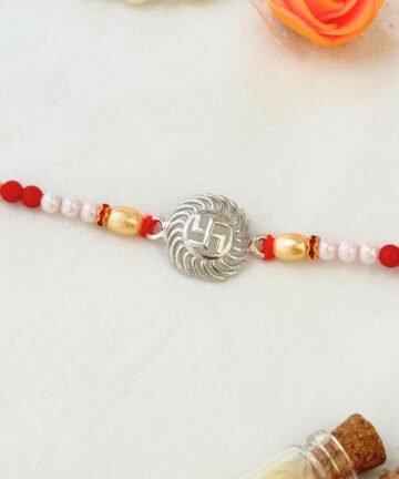 Swastik Mandal Silver Rakhi