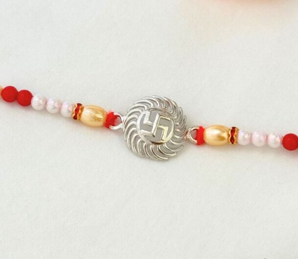 Swastik Mandal Silver Rakhi