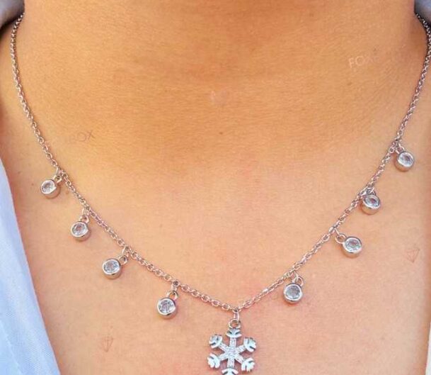 Snowflake charm necklace