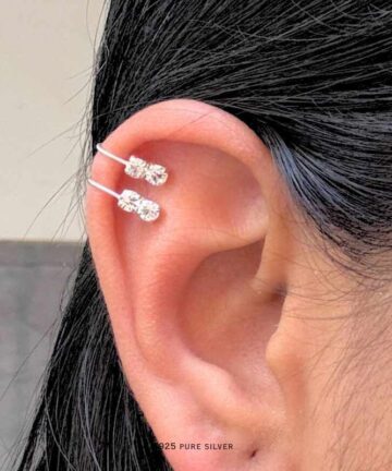 Cz Ear clip-on ( no piercing)